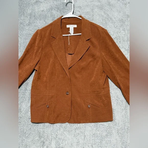 NWOT Prophecy Dress Woman Rust Orange 2-Button Blazer Suit Jacket Size 18 - Picture 2 of 9